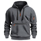 Warme utility-hoodie met kwartrits voor heren
