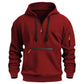 Warme utility-hoodie met kwartrits voor heren