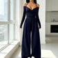 Elegante halsdiep V-hals jumpsuit voor dames
