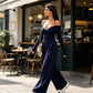 Elegante halsdiep V-hals jumpsuit voor dames