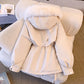 Dames getailleerde mid-length parka met zakken