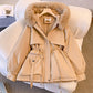 Dames getailleerde mid-length parka met zakken