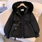 Dames getailleerde mid-length parka met zakken