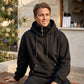 Heren casual hoodie met hoge kraag en losse pasvorm