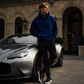 Heren casual hoodie met hoge kraag en losse pasvorm