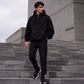Heren casual hoodie met hoge kraag en losse pasvorm