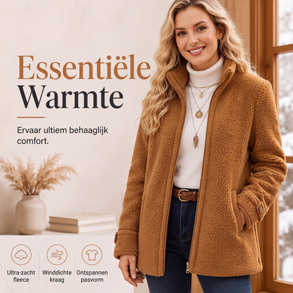 Dames winterjack met volledige rits en opstaande kraag