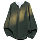Wafelstof heren longsleeve met fake tweedelig design