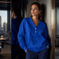 Casual V-hals sweatshirt met knopen voor dames