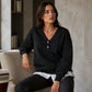 Casual V-hals sweatshirt met knopen voor dames