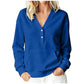 Casual V-hals sweatshirt met knopen voor dames