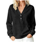 Casual V-hals sweatshirt met knopen voor dames