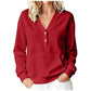 Casual V-hals sweatshirt met knopen voor dames