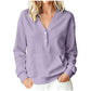 Casual V-hals sweatshirt met knopen voor dames
