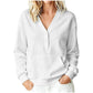 Casual V-hals sweatshirt met knopen voor dames