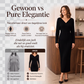 Elegant Geribbelde Gebreide Wikkeljurk met V-hals voor Dames