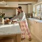 Dames Retro Geruite Dikke Rechte Broek