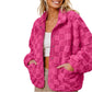 Dames geruit pluchen jack met drukknoppen