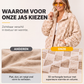 Dames geruit pluchen jack met drukknoppen