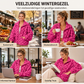 Dames geruit pluchen jack met drukknoppen