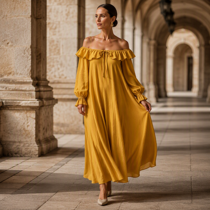 Casual maxi-jurk met blote schouders voor dames