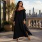 Casual maxi-jurk met blote schouders voor dames