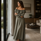Casual maxi-jurk met blote schouders voor dames