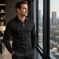 Heren T-shirt met lange mouwen en halve rits