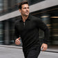 Heren T-shirt met lange mouwen en halve rits