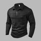 Heren T-shirt met lange mouwen en halve rits