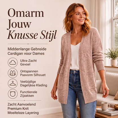 Casual gebreid vest met open voorkant voor dames
