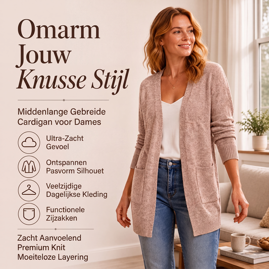 Casual gebreid vest met open voorkant voor dames