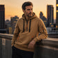 Heren casual sport hoodie met kwartrits
