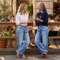 Stijlvolle Jeans met Wijde Pijpen en Relaxte Pasvorm