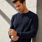 Casueel herenhenley shirt met lange mouwen