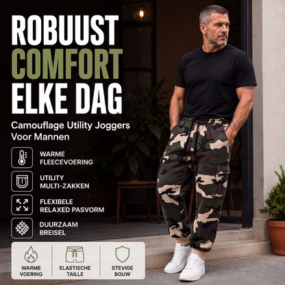 Camouflage jogging cargobroek met trekkoord voor heren