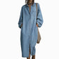 Casual losvallende denim overhemdjurk voor dames