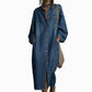 Casual losvallende denim overhemdjurk voor dames