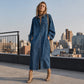 Casual losvallende denim overhemdjurk voor dames