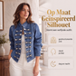 Vintage dames spijkerjas met symmetrische knopen