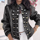 Vintage dames spijkerjas met symmetrische knopen