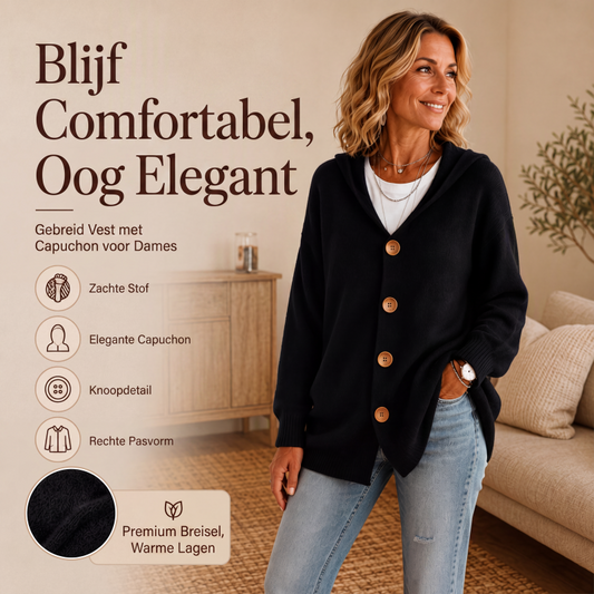 ✨ Casual Comfort ✨ Dames Capuchon Trui Vest 👕 Zachte Stijl, Relaxte Pasvorm & Veelzijdige Layering Look