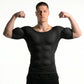 💪Heren-compressieshirt met uitneembare vulling – Muscle Shaper-bodybuildert-shirt, naadloos, korte mouwen, slanke pasvorm, 4-way stretch