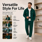 Casual set met wafelpatroon voor heren: jas met capuchon en broek