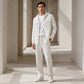 Casual set met wafelpatroon voor heren: jas met capuchon en broek