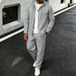 Casual set met wafelpatroon voor heren: jas met capuchon en broek