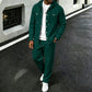 Casual set met wafelpatroon voor heren: jas met capuchon en broek