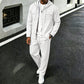 Casual set met wafelpatroon voor heren: jas met capuchon en broek