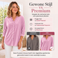 Blouse voor dames met effen kleur en geplooide hals