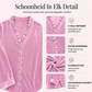 Blouse voor dames met effen kleur en geplooide hals